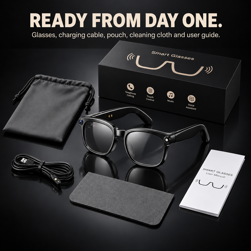 1080P AI Smart Glasses with Camera & Translation