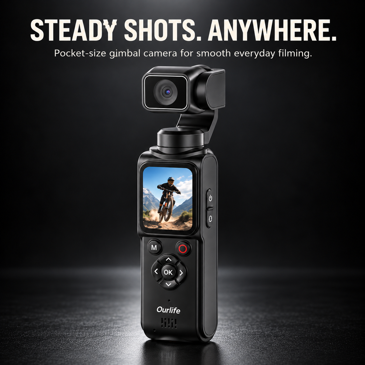 4K AI Face Tracking Pocket Gimbal Camera