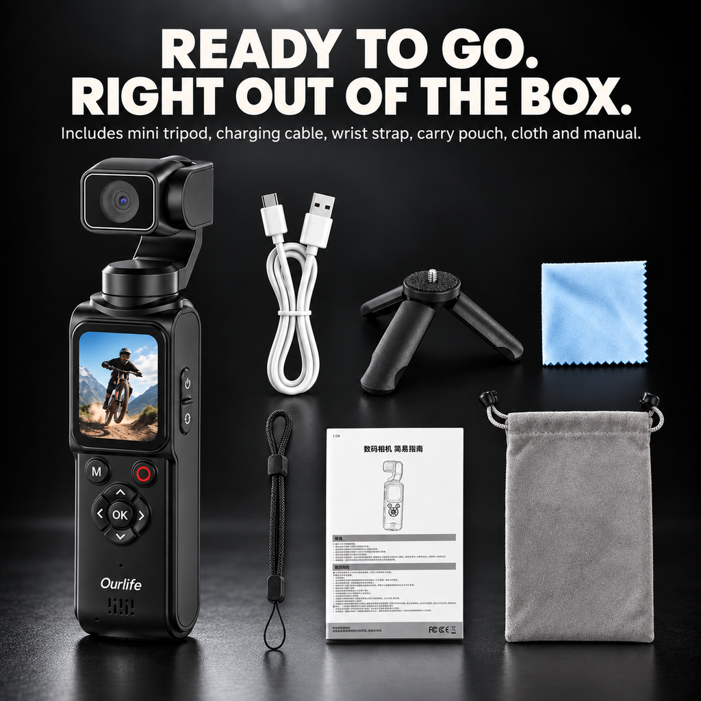 4K AI Face Tracking Pocket Gimbal Camera