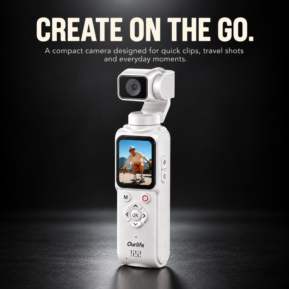 4K AI Face Tracking Pocket Gimbal Camera